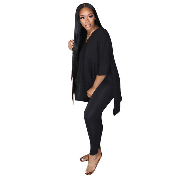 Set de jambiere casual de damă și bluză largă