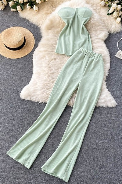 Stilīgs sieviešu komplekts no divām daļām divās krāsās