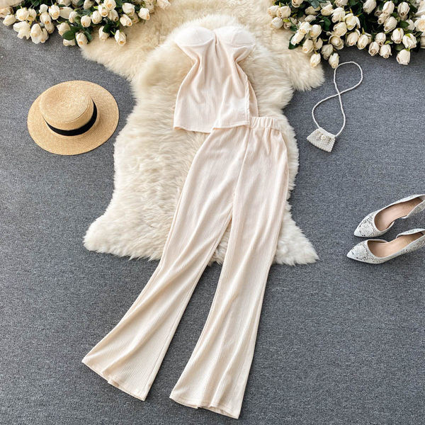 Stilīgs sieviešu komplekts no divām daļām divās krāsās