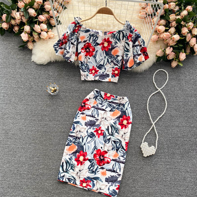 Krāsains sieviešu komplekts no divām daļām