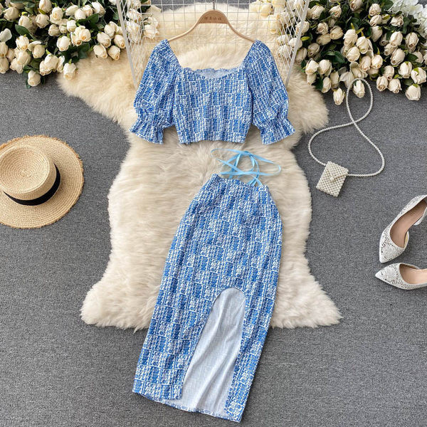 Set dama cu cravate in albastru