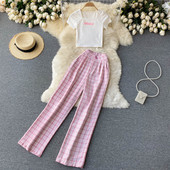 Sieviešu ikdienas komplekts no divām daļām rozā krāsā