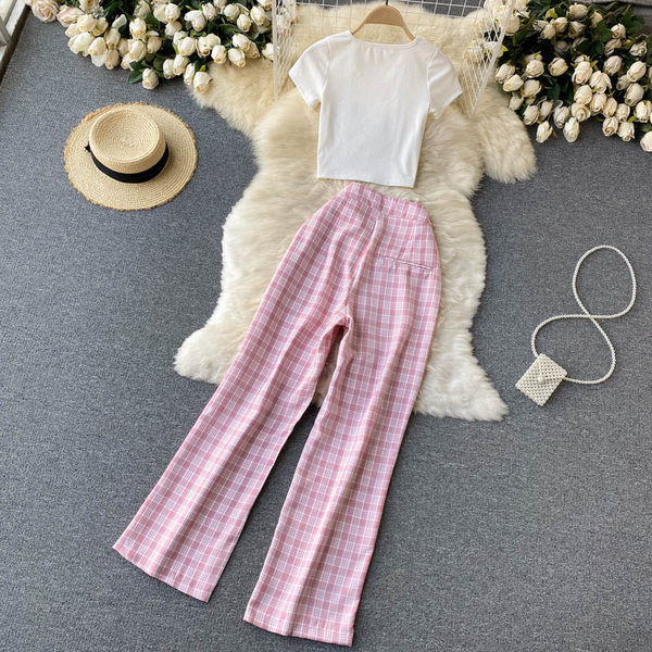 Sieviešu ikdienas komplekts no divām daļām rozā krāsā