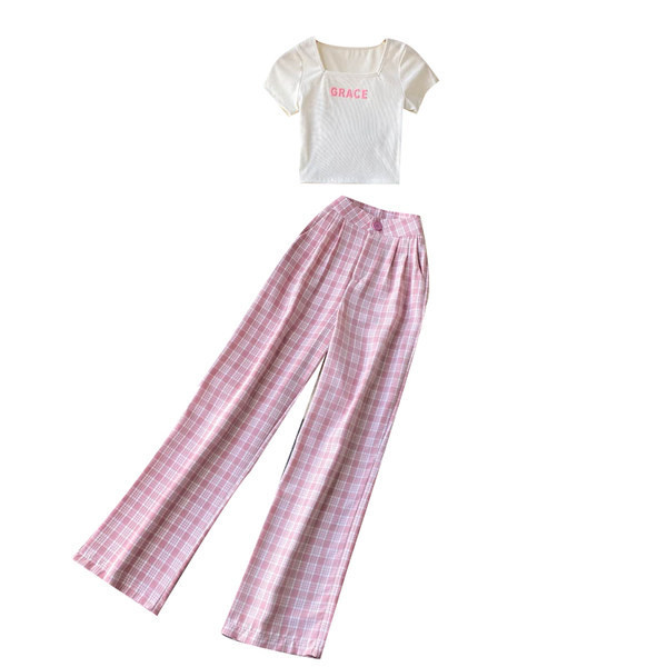 Sieviešu ikdienas komplekts no divām daļām rozā krāsā