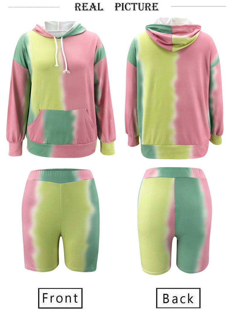 Set modern de hanorac și jambiere scurte pentru femei