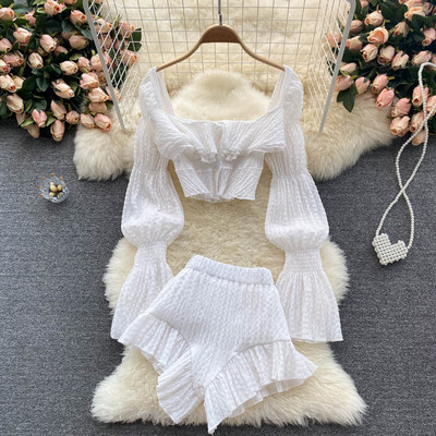 Sieviešu komplekts no divām daļām ar elastīgu vidukli divās krāsās