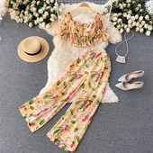 Sieviešu ikdienas komplekts ar ziedu rakstu dažādās krāsās