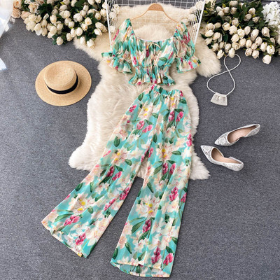 Sieviešu ikdienas komplekts ar ziedu rakstu dažādās krāsās