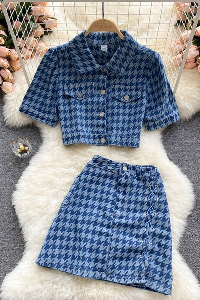 Sieviešu pledu komplekts zilā krāsā