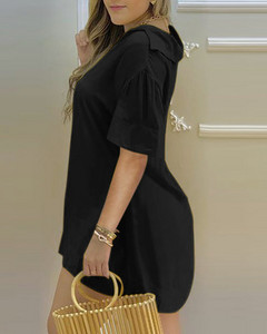 Set de dama pantaloni scurti si bluza model uni