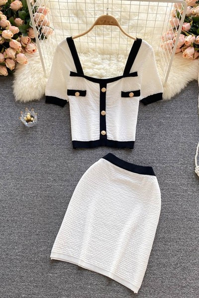 Set casual dama in alb