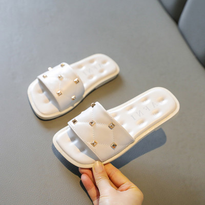 Odinės vaikiškos šlepetės lygiais padais mergaitėms