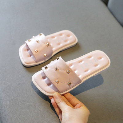 Odinės vaikiškos šlepetės lygiais padais mergaitėms