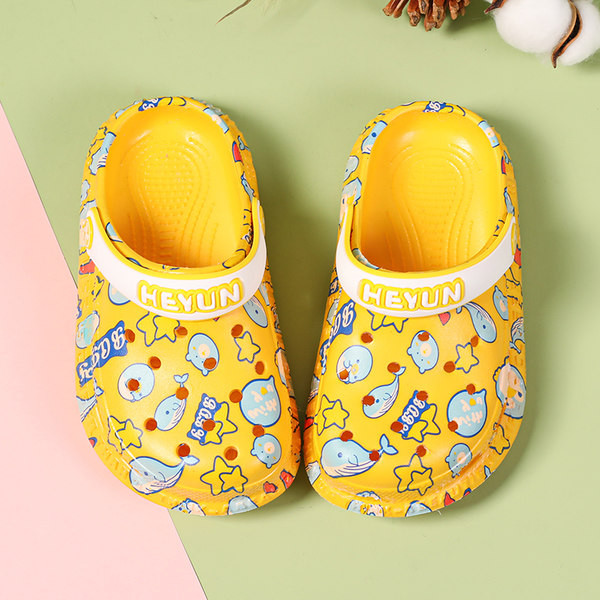 Гумени детски чехли с цветни апликации тип крокс