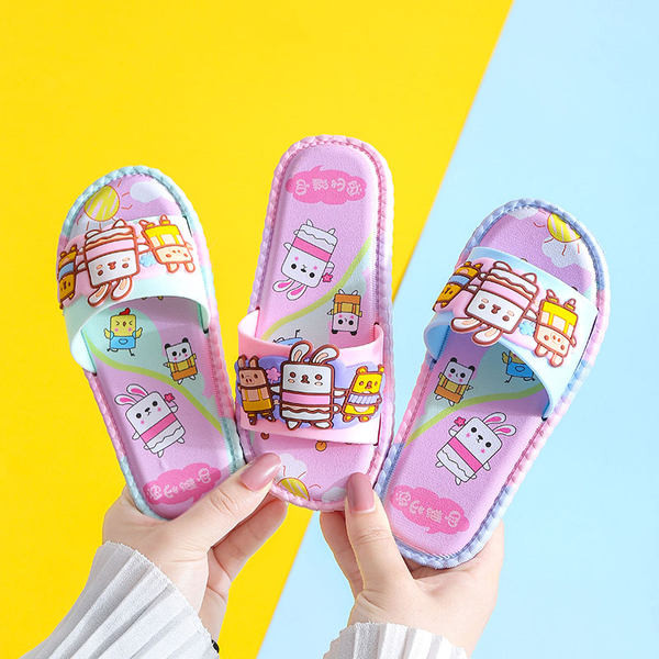 Нов модел цветни детски чехли за момичета