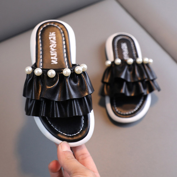 Модерни чехли с перли и къдри за момичета