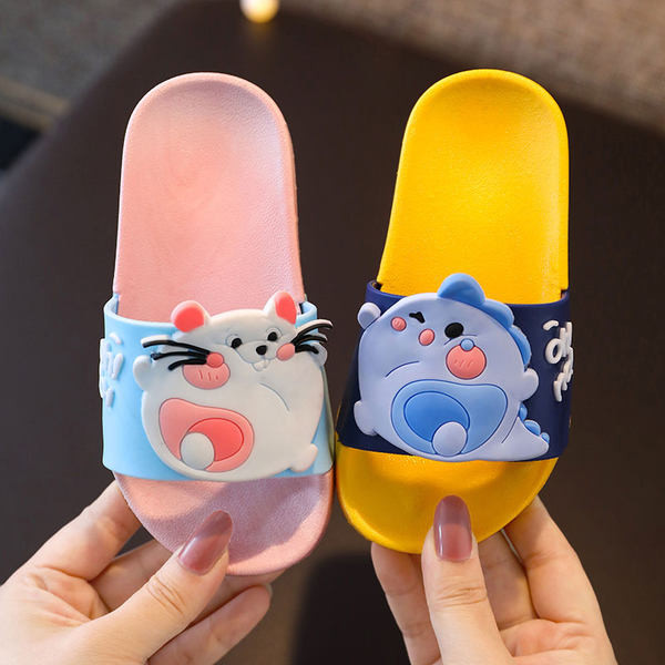 Детски чехли унисекс модел с цветна апликация