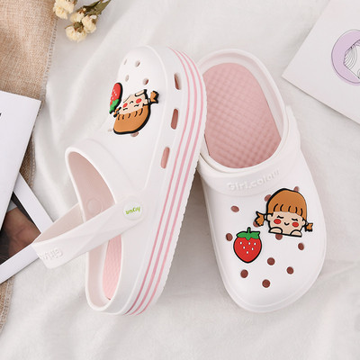 Vasarinės vaikiškos šlepetės lygiais padais mergaitėms