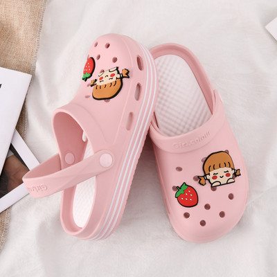 Vasarinės vaikiškos šlepetės lygiais padais mergaitėms