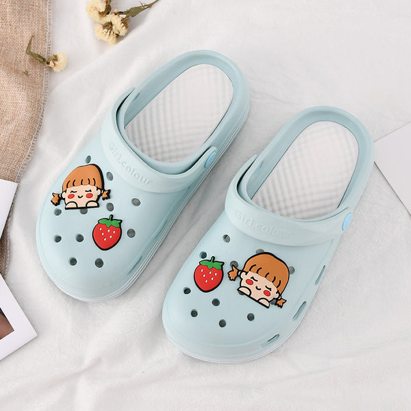 Vasarinės vaikiškos šlepetės lygiais padais mergaitėms