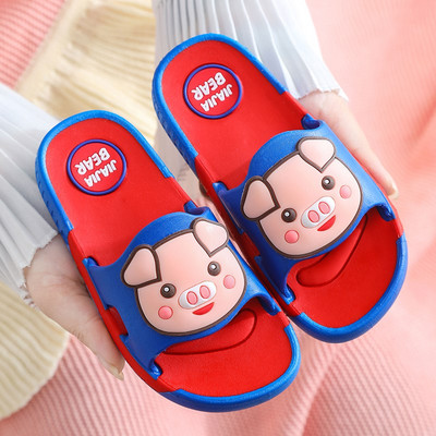 Vaikiškos laisvalaikio šlepetės su aplikacijomis ir lygiu padu