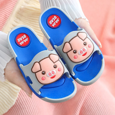 Vaikiškos laisvalaikio šlepetės su aplikacijomis ir lygiu padu