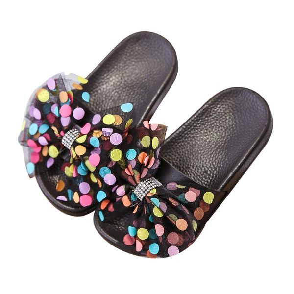 Šiuolaikinės vaikiškos šlepetės su kaspinu