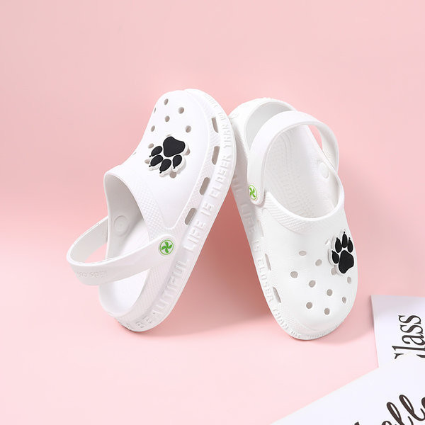 Ležerne dječje papuče s ravnim potplatom u bijeloj i ružičastoj boji za djevojčice