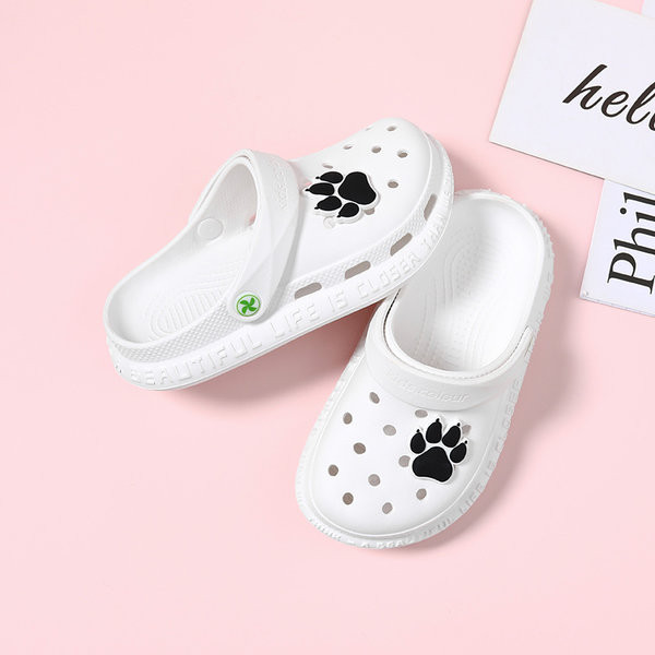 Ležerne dječje papuče s ravnim potplatom u bijeloj i ružičastoj boji za djevojčice