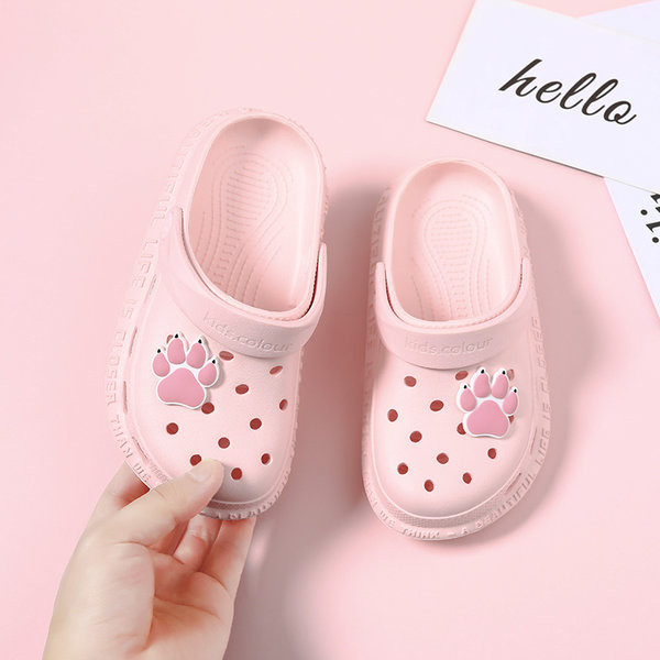 Ležerne dječje papuče s ravnim potplatom u bijeloj i ružičastoj boji za djevojčice