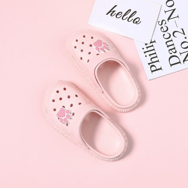 Ležerne dječje papuče s ravnim potplatom u bijeloj i ružičastoj boji za djevojčice