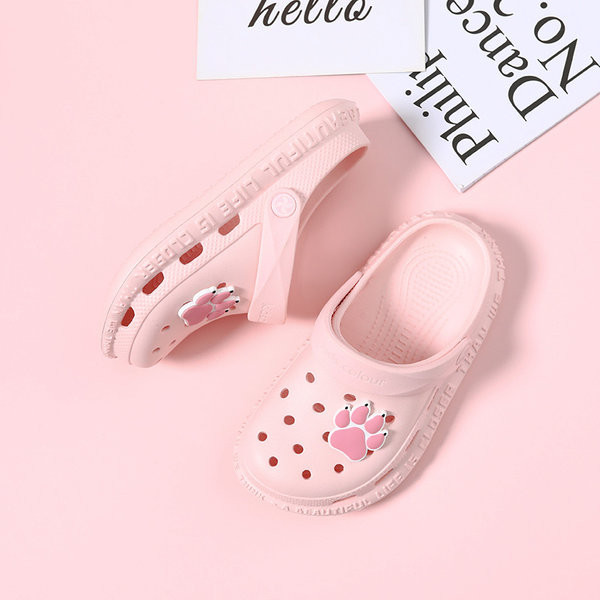 Ležerne dječje papuče s ravnim potplatom u bijeloj i ružičastoj boji za djevojčice