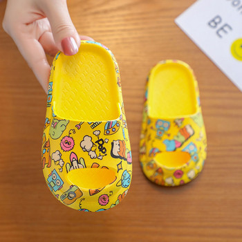 Детски гумени чехли с цветни апликации - унисекс модел