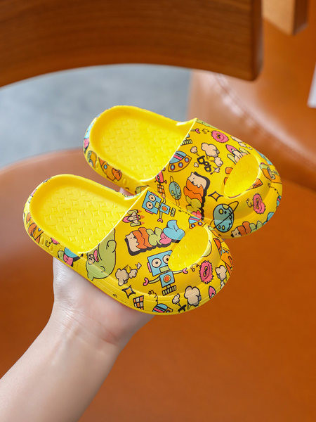 Детски гумени чехли с цветни апликации - унисекс модел