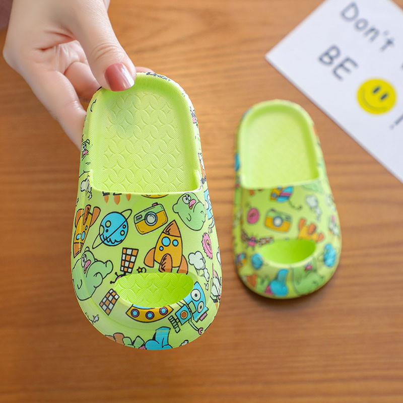 Детски гумени чехли с цветни апликации - унисекс модел