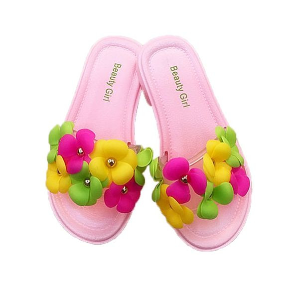 Нов модел детски чехли с 3D цветя