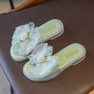 Модерни детски чехли с панделка - за момичета