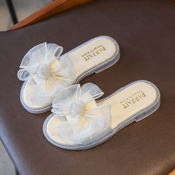 Модерни детски чехли с панделка - за момичета