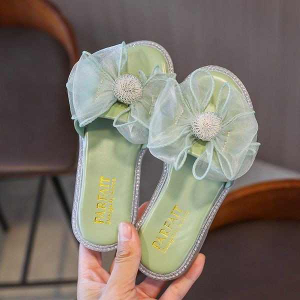 Модерни детски чехли с панделка - за момичета