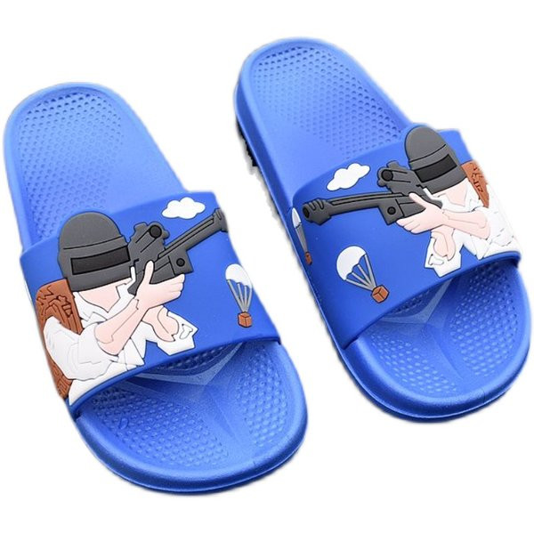 Дамски ежедневни чехли с апликация в черен и син цвят 