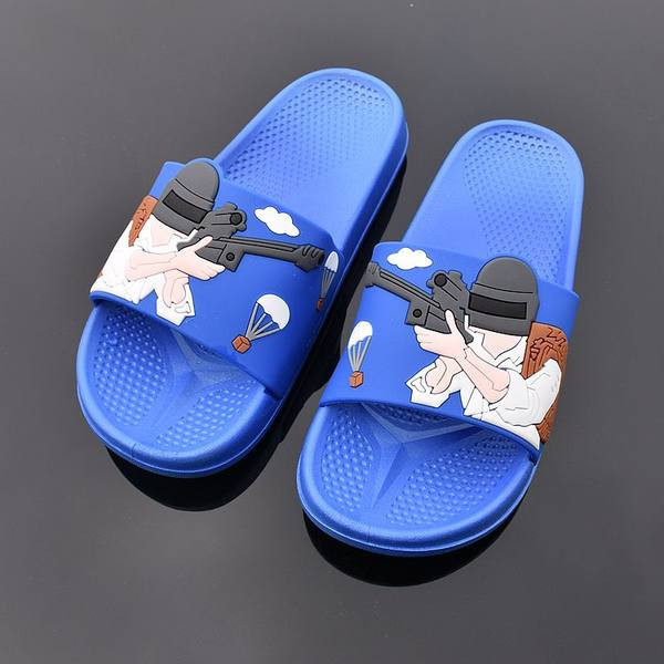 Дамски ежедневни чехли с апликация в черен и син цвят 