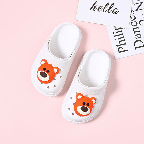 Ежедневни детски гумени чехли с 3D елемент и мека подметка