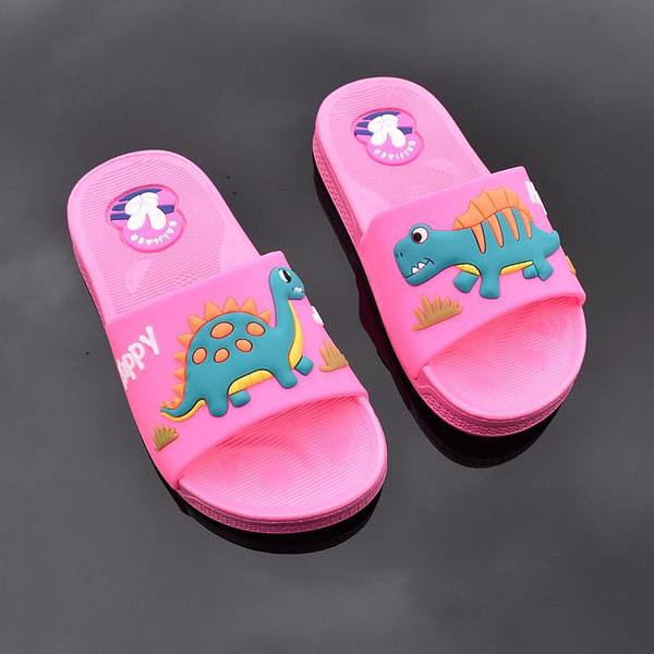 Силиконови детски чехли с 3D апликация и равна подметка