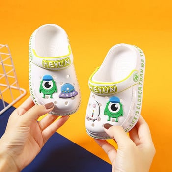 Нов модел детски гумени чехли с цветна декорация за момичета или момчета