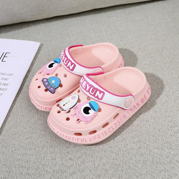 Нов модел детски гумени чехли с цветна декорация за момичета или момчета