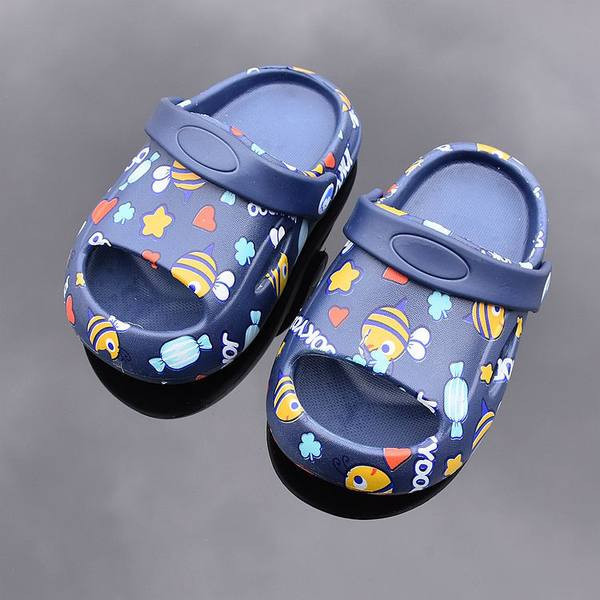 Ежедневни детски чехли с цветна апликация 