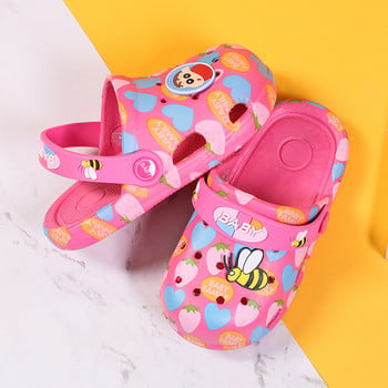Детски гумени чехли с мека подметка и цветна апликация за момичета или момчета