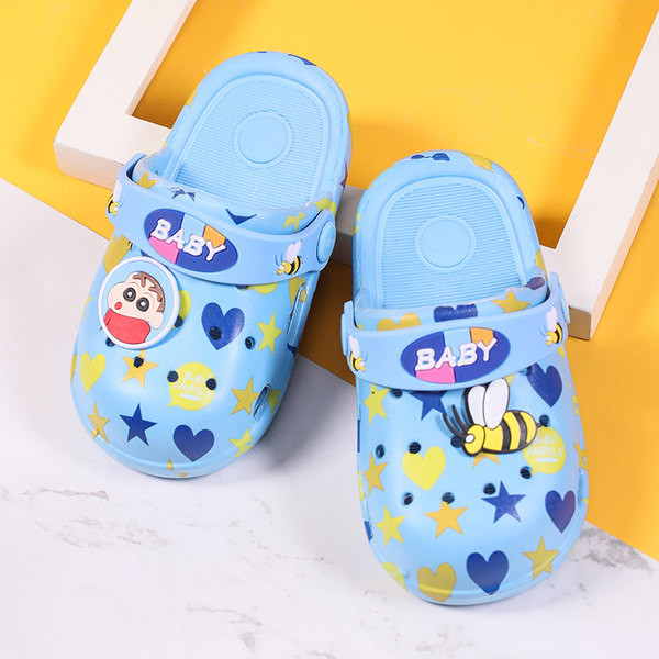 Детски гумени чехли с мека подметка и цветна апликация за момичета или момчета