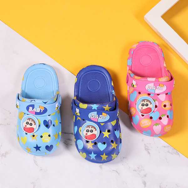 Детски гумени чехли с мека подметка и цветна апликация за момичета или момчета