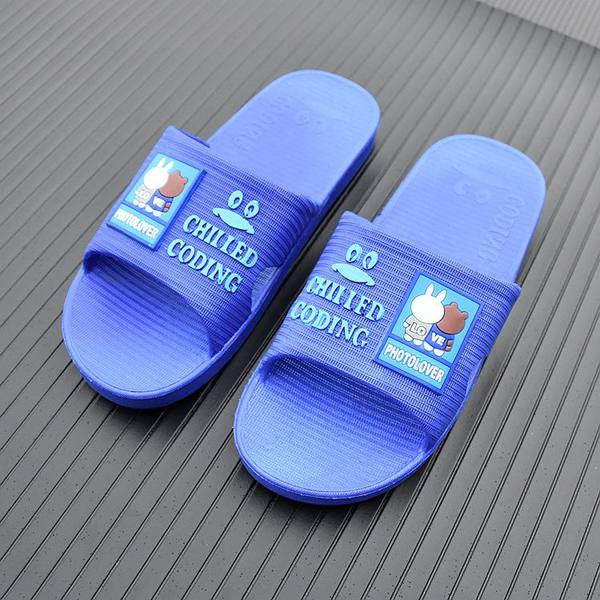 Детски ежедневни чехли с апликация и надписи в три цвята